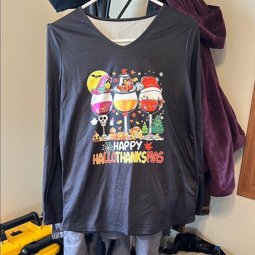 Happy Hallothanksmas Shirt - Black